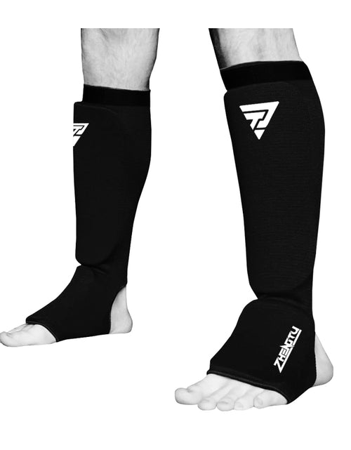 Load image into Gallery viewer, Cotton Boxing Shin Guards Instep Protector Foot
